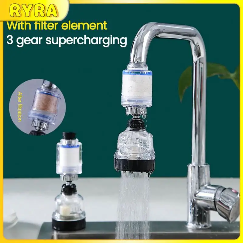 

Kitchen Faucet 3 Modes 360° Rotatable Booster Faucet Splash-Proof Water Purifier Tap Water Filtering Shower Head Nozzle Kitchen