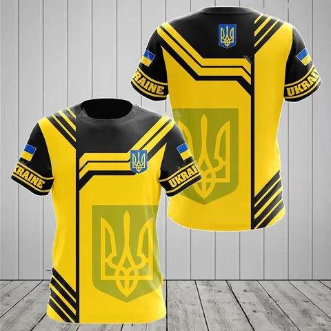 Топ с принтом королевского флага Украины, мужская футболка с коротким рукавом, Украина, летняя мода, повседневный пуловер с круглым вырезом, мужская одежда, круглый вырез