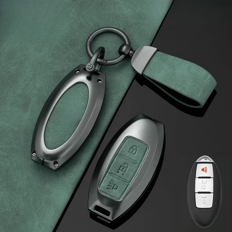 Кожаный чехол для ключей из цинкового сплава Nissan Titan Rogue Qashqai Leaf Cube Quest March Micra K13 Juke