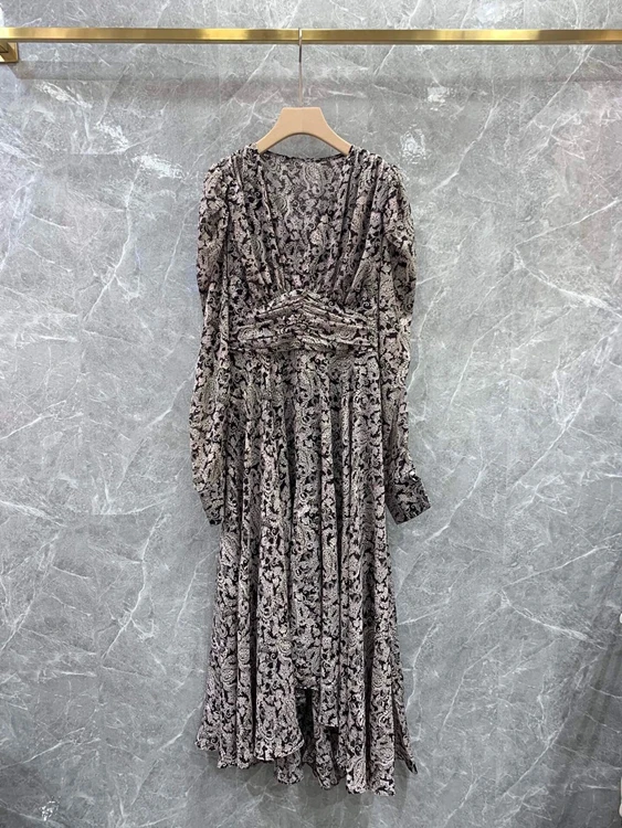 

Новинка 2022, женское модное платье с V-образным вырезом и рукавами-фонариками