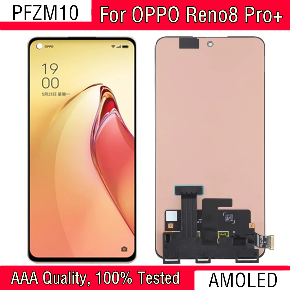 

6.7'' AMOLED lcd For Oppo Reno8 Pro Plus LCD Display Screen Touch Panel Digitizer For Oppo Reno 8 Pro Plus 8 Pro+ PFZM10 LCD