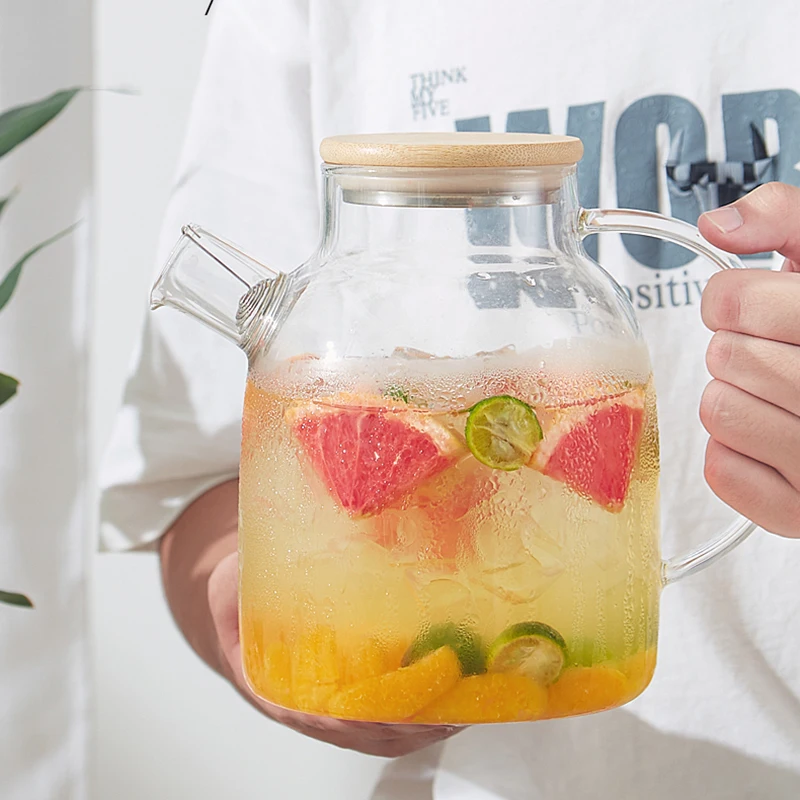 

Большой прозрачный чайник из боросиликатного стекла, 1 л/1,5 л, термостойкий большой прозрачный чайник, набор для цветочного чая, чайник для П...