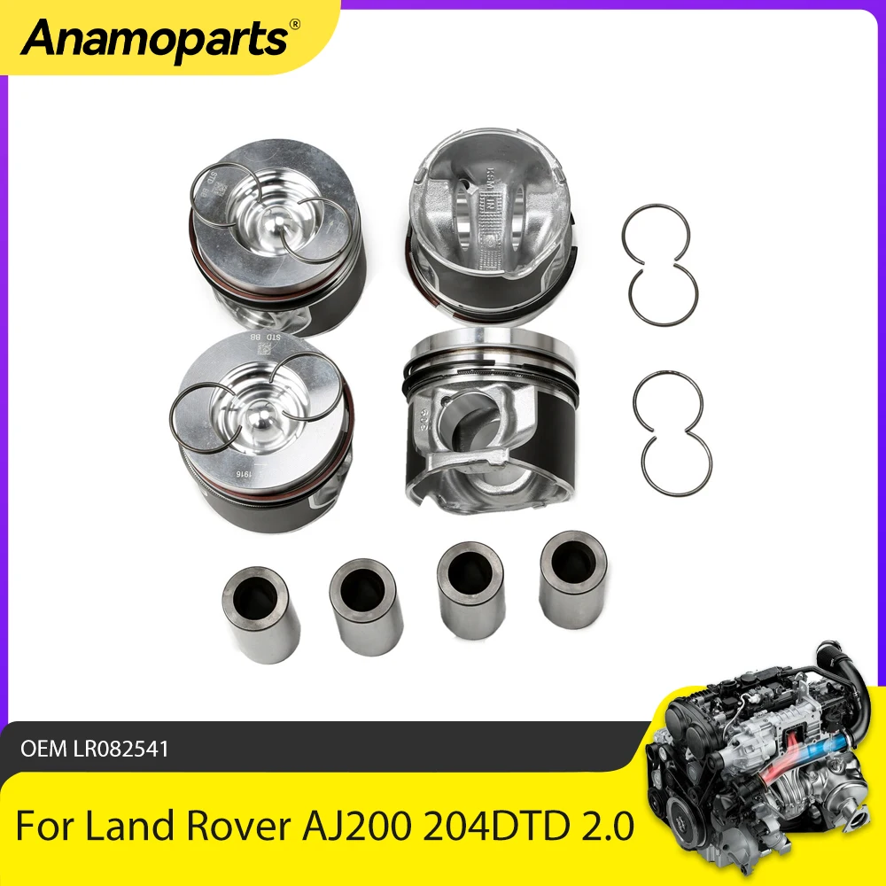 Поршень двигателя с кольцами в комплекте подходит для 2,0 L T 204DTD AJ200 Diesel для Land Rover Discovery Range Evoque Jaguar E-PACE 2,0 T STD 0,5