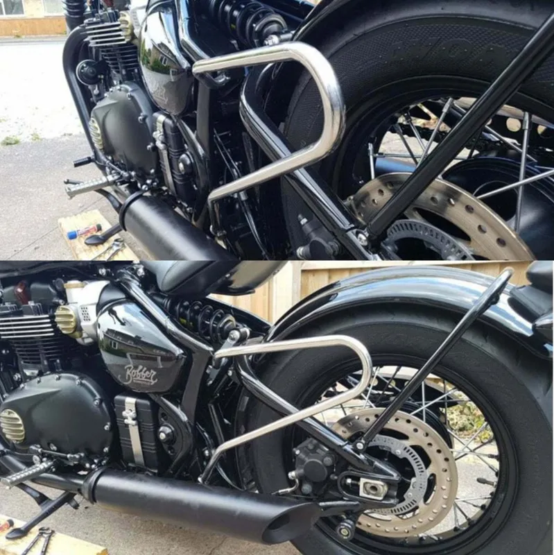 Поддержки для седельных сумок Pannier Rail Guard Bars для Triumph Bonneville Bobber Black Speedmaster 1200 2018-2023 18 19 20 21 22 23.