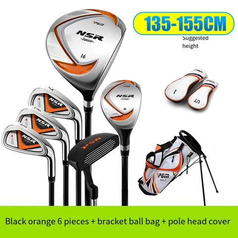 PGM Детский комплект клюшек для гольфа правая рука с сумкой головной убор легкие клюшки для гольфа 95-155 см Детские клюшки для гольфа