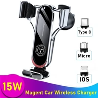 15W Magnetic Car Wireless Charger Air Vent Mount Phone Holder Stand For Phone Iphone Samsung Xiaomi Induction Car Charger