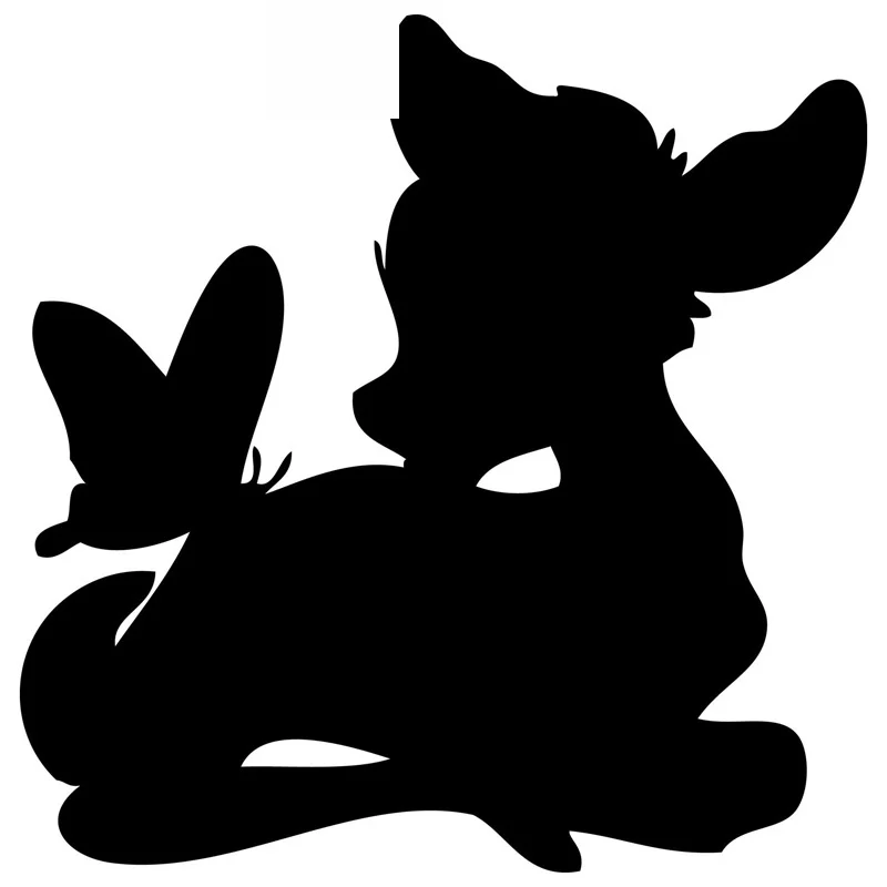 

Creative Fawn Butterfly Animal Car Sticker PVC Fashion Body Window Accessory Exquisite Auto Decal Motorcycle Laptop Decoration