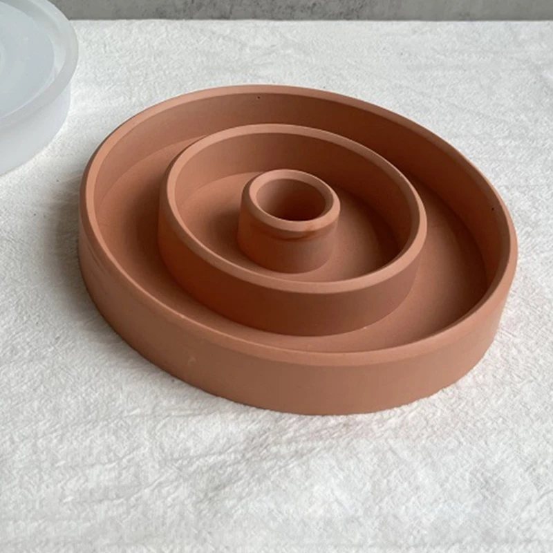 Круглый бетонный подсвечник форма для подноса коробка хранения помады ювелирных