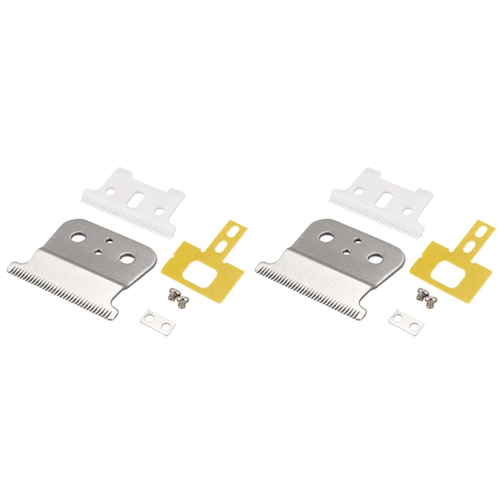 2X Silver for T Outliner Blade for Andis for T Outliner, for Andis Gtx Replacement Blade,White T Blade + Steel Blade