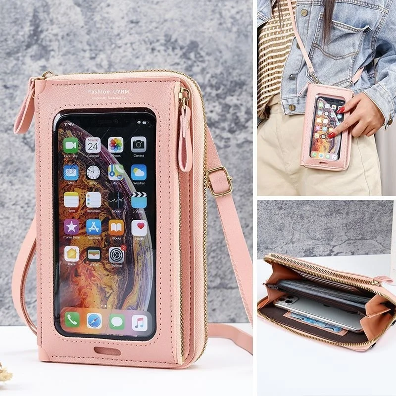 

Wallet Women Touch Screen Shoulder Bag Large Capacity Mobile Phone Clutch Bag Ladies Purse Card Holder 2023 Bags