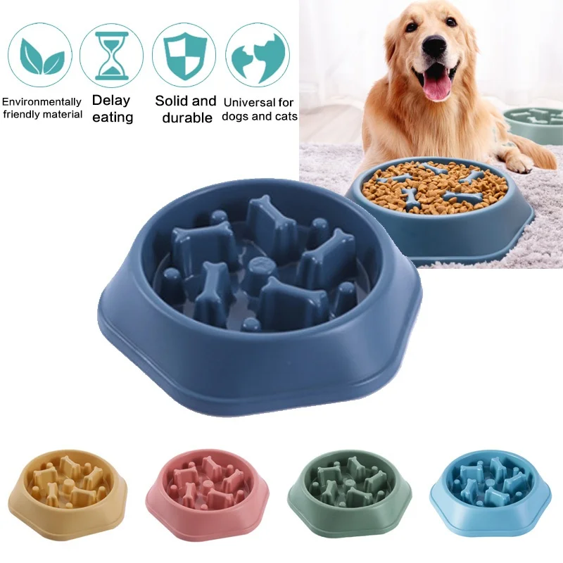 

Cat Bowls Pet Slow Food Bowl Small Dog Choke-proof Bowl Non-slip Slow Food Feeder Dog Rice Bowl Pet Supplies for Cats and Dogs