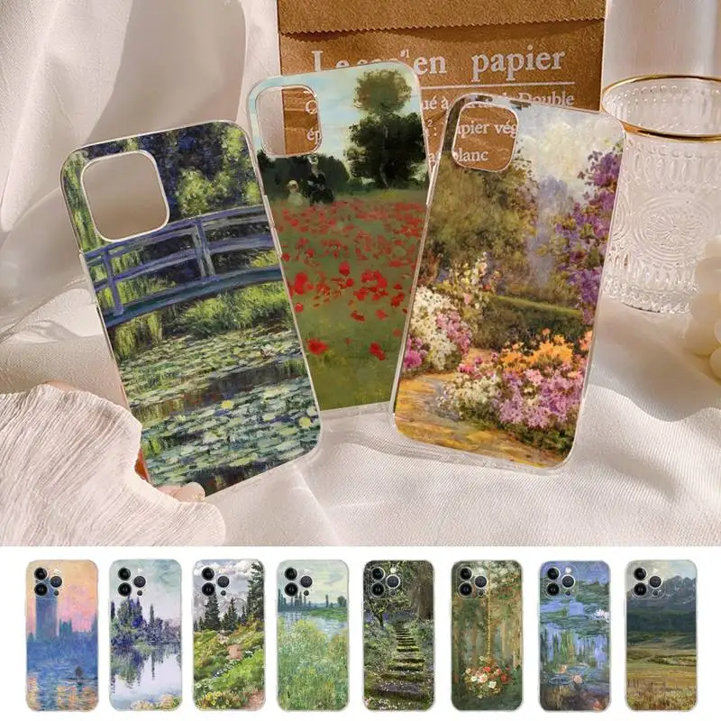 

Mona's garden Phone Case Silicone Soft for iphone 14 13 12 11 Pro Mini XS MAX 8 7 6 Plus X XS XR Cover