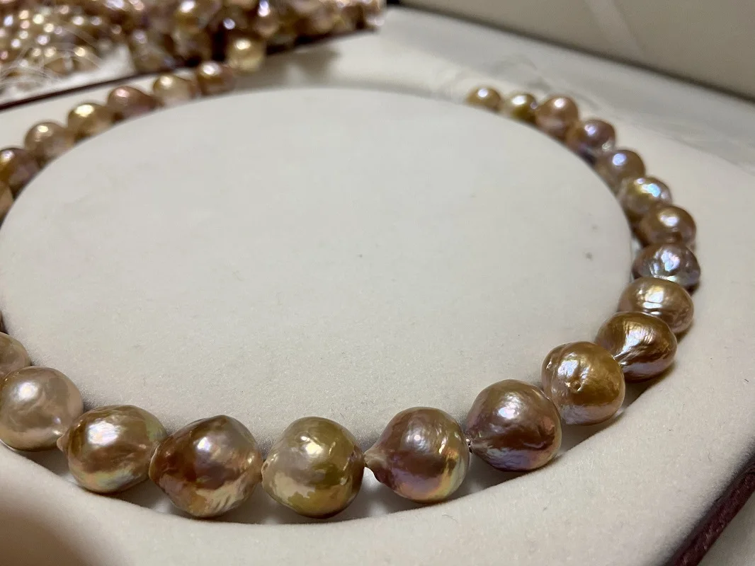 

2022 New Trendy Natural Necklace About 12x16mm Sea Genuine Multicolor Pearl Jewelry For Women Fine Party Accessories Gifts
