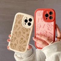 bandai pu mickey and minnie couple phone case for iphone 13 12 11 pro max xs xr x xsmax 8 7 plus high quality cover