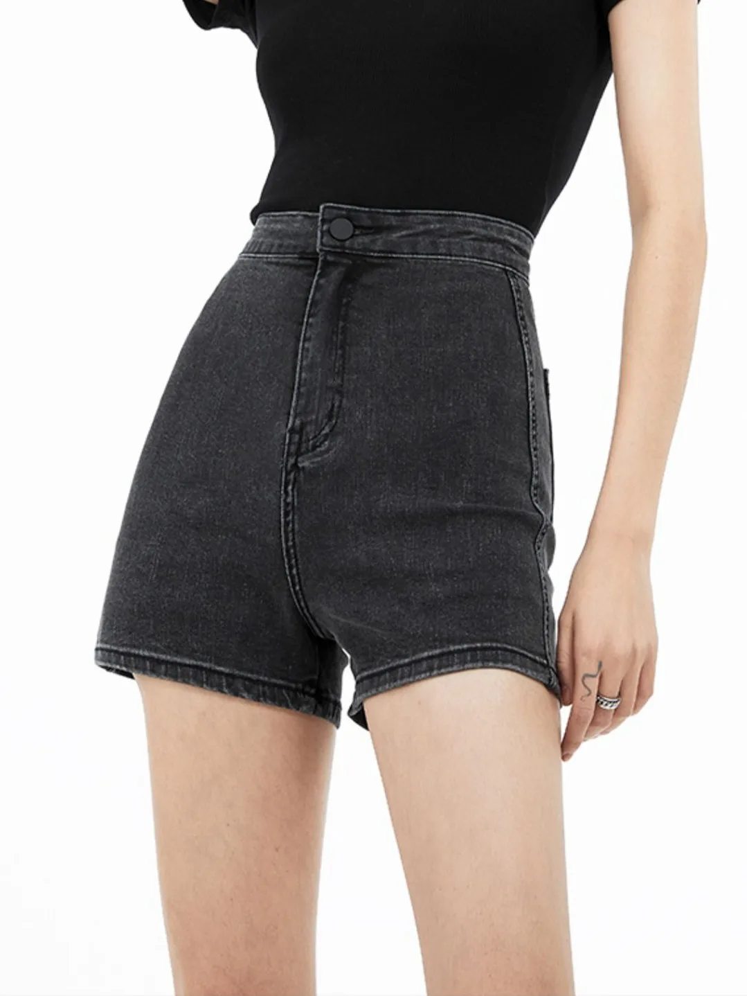 

ZHISILAO Tight Mini Denim Shorts Women Vintage Sexy Stretch Skinny Hot Jeans Shorts Summer 2022