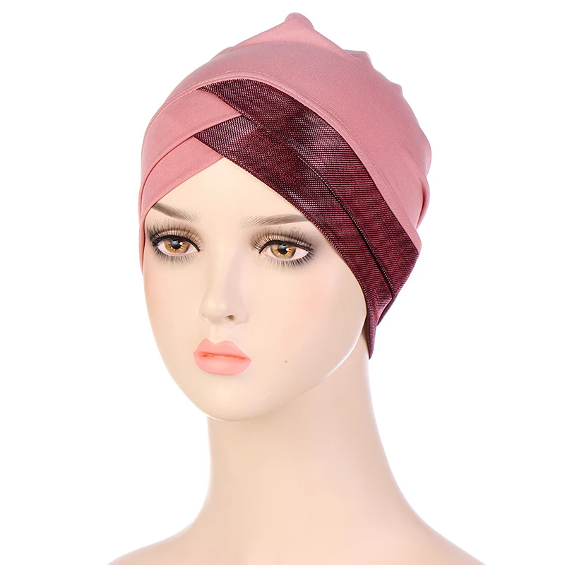 Muslim Hijabs for Women Cross Forehead Islamic Hijab Headscarf for Female Breathable Inner Bonnet Cap Turban Elastic Cloth Hat
