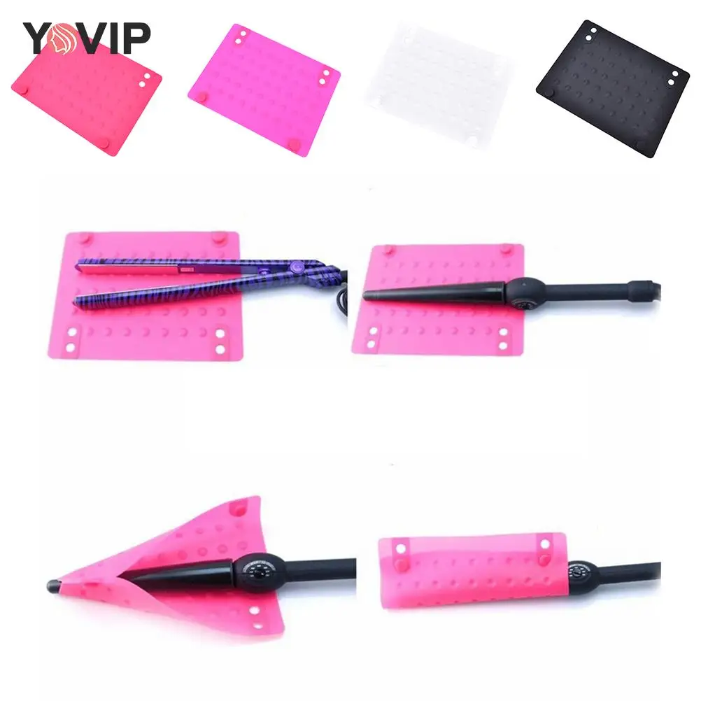 

Heat Resistant Silicone Mat Hair Professional Styling Tool Anti-heat Mats for Hair Straightener Curling Iron