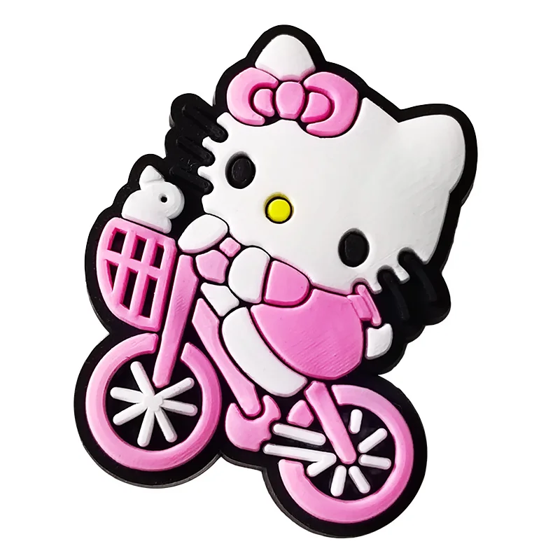 Aoger 23pcs/set Cartoon Hello Kitty series Shoe Charms Croc Charms Stitzer Mickey Donald Duck Strawberry Bear Shoe Decoration PV