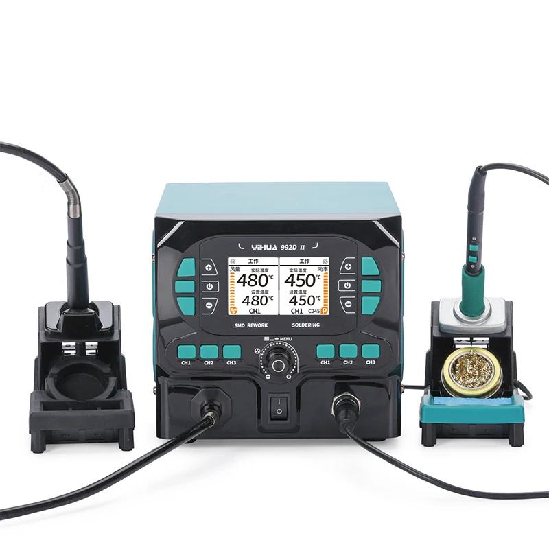 YIHUA 992D-II 2 в 1 ЖК-дисплей микро-карандаш горячего воздуха прецизионный паяльник C210