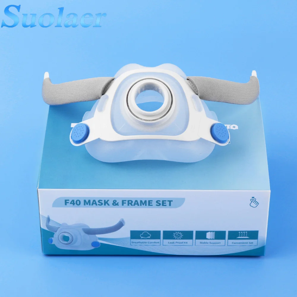 Фото Для AirFit F40 CPAP Сменная маска для лица против храпа, апноэ во сне, сну с рамкой для авто CPAP APAP BIPAP, аксессуары для машин №1
