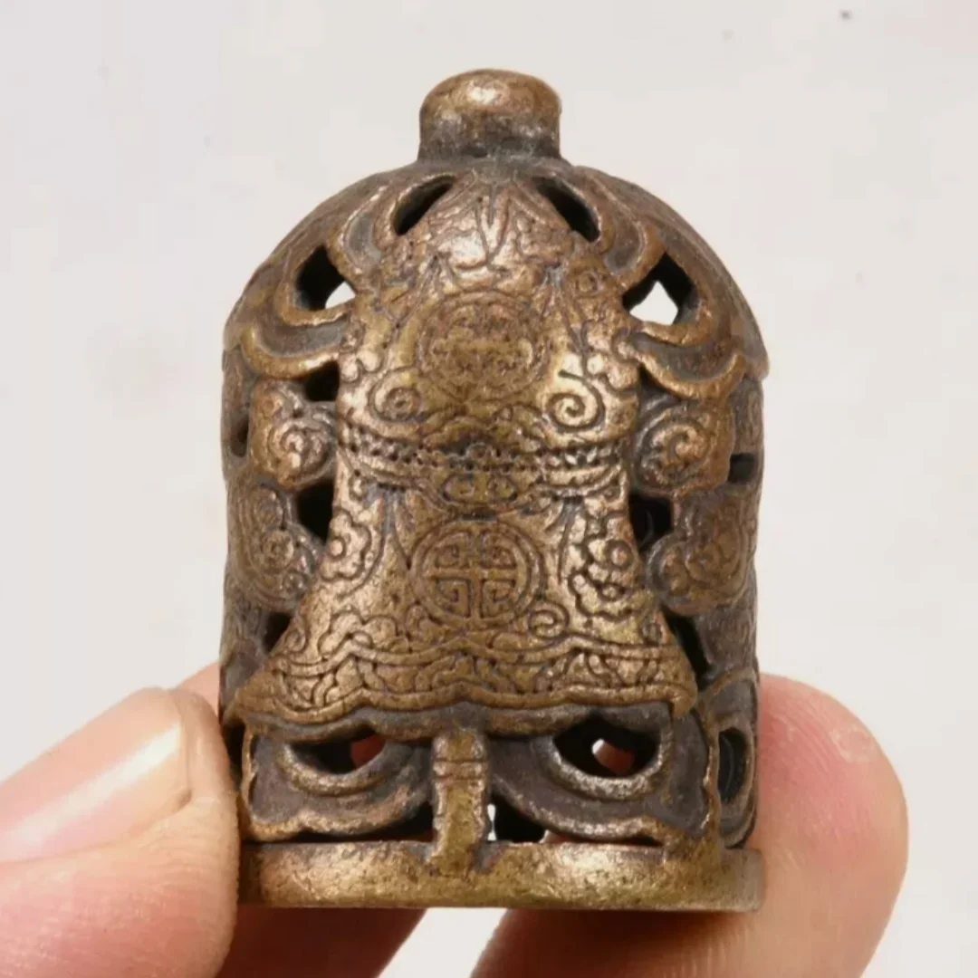 1 1-дюймовый старый тибетский бронзовый колокольчик династии благоприятный