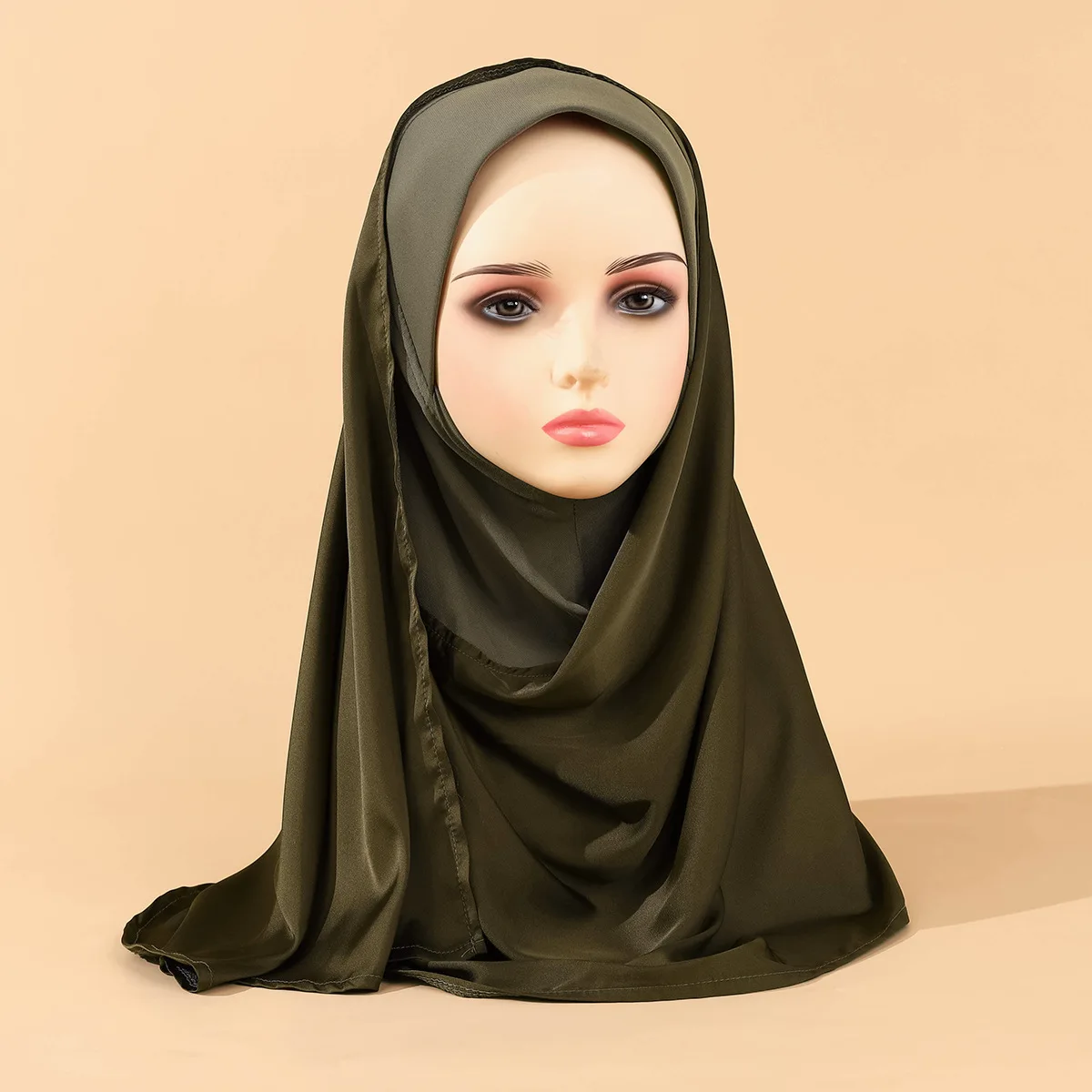 Мусульманский женский атласный шарф тюрбан мгновенный хиджаб модный головной