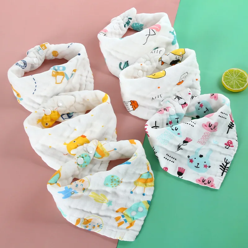 

Baby Bandana Bibs Set Newborn Feeding Drool Bibs 100% Organic Cotton Triangle Scarf Saliva Towel Infant Animal Babadore Bebe