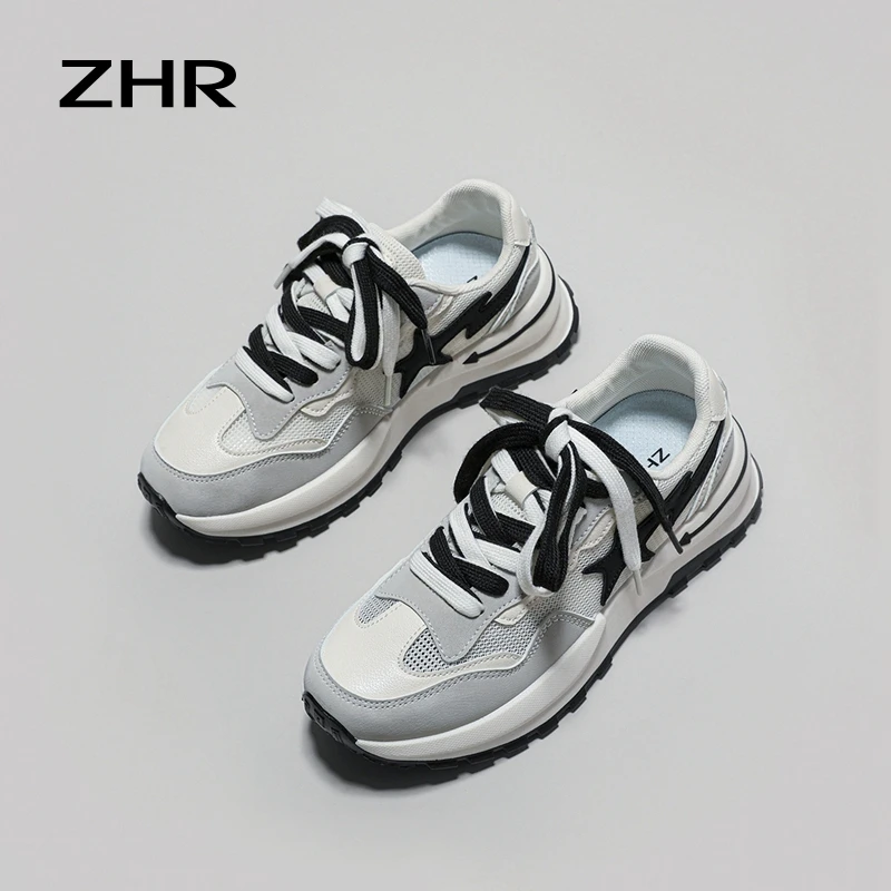 ZHR Women Casual Shoes 2023 New Design Women's Vulcanized Shoes Retro Sports Shoes Fashion Chunky Sneakers Female
