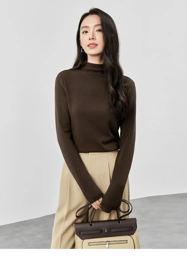 SENTUBILA зимние хлопковые водолазки вязаные пуловеры повседневные прямые топы с