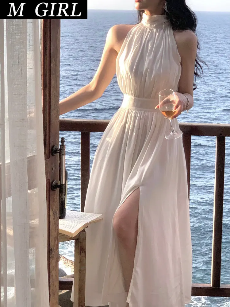 

Dresses For Women 2023 French Elegant Even Party Dress Office Lady Fairy Sleeveless Midi Dress 2023 Summer Solid Turtleneck One
