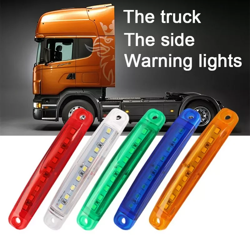 

Truck Trailer Side Marker Indicators light Car Signal Brake Rear Warning Tail Light 9 LEDs 12V 24V Warning Lamp Bus Taillight