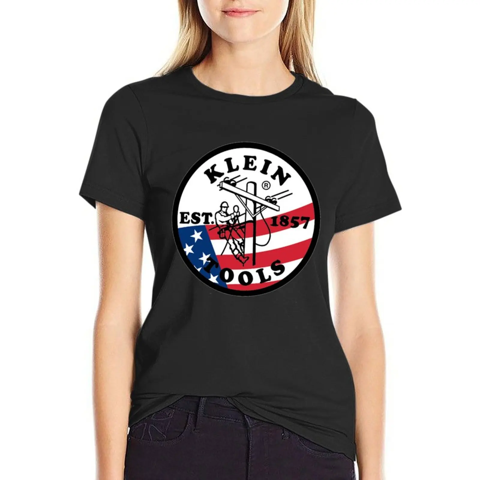 Klein Tools-Est. 1857 футболка с логотипом (США) кавайная одежда летние топы в стиле хиппи