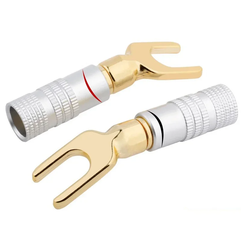10 шт. Y/U тип разъемы типа банан вилки динамик аудиокабель провод разъем винт замок