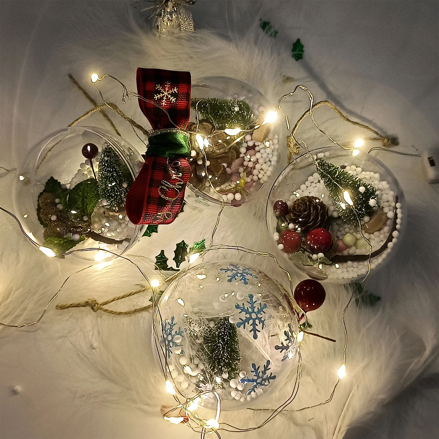 

3 шт. 7 см Прозрачные подвесные шарики для рождественской елки, украшения, акриловые прозрачные рождественские многоразовые шарики, украшение для дома, подарок
