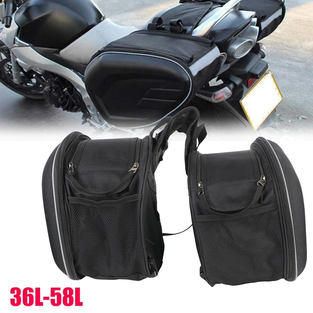 

36L-58L Motorcycle Pannier Bags Side Storage Pouch Box Luggage Saddle Bags 1Pair Universal Moto Helmet Travel Bags