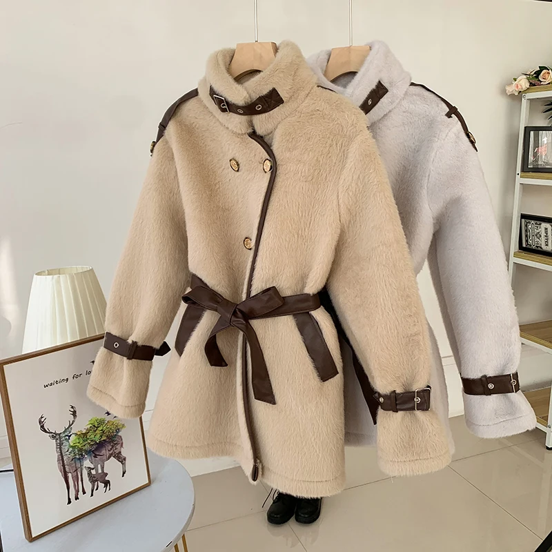 2021 mink coat winter jacket new fashion short fur coat set full fake fur coat women