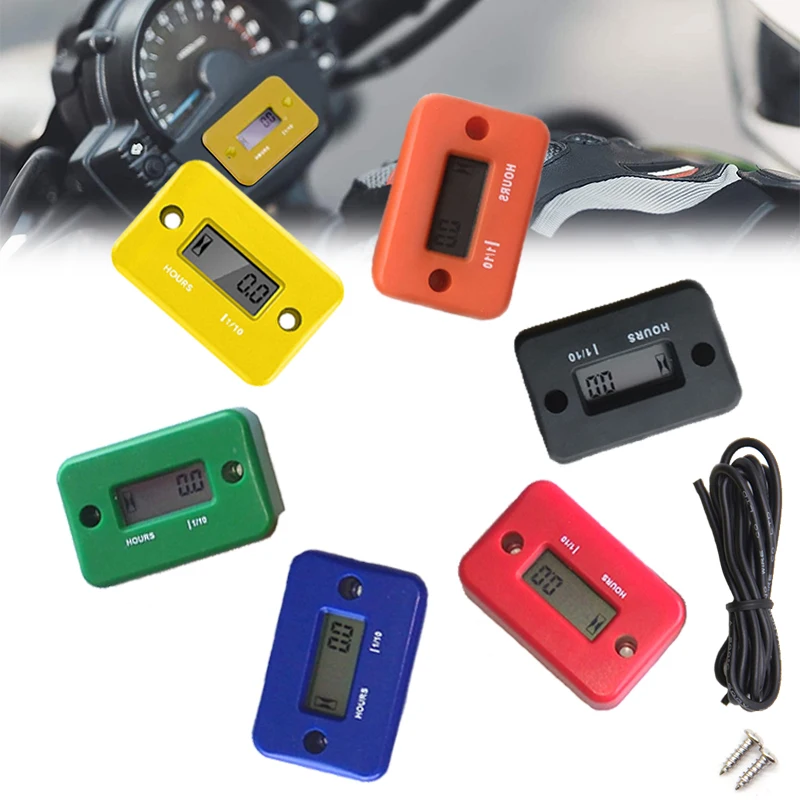 

1PC Portable LCD Display Digital Timer Motorcycle Engine Counter Hour Meter Waterproof Engine Gauge Hour Meter Moto Accessories