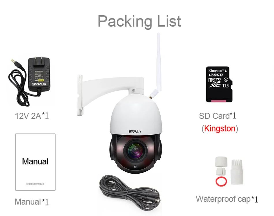 Купить Камера видеонаблюдения с автоматическим слежением, макс. 128 ГГц, H.265 + 8 Мп, 4K, IMX415, 50X, 36X зум, аудио, 360 градусов, поворот, AI-сигнализация, Wi-Fi, PTZ, IP