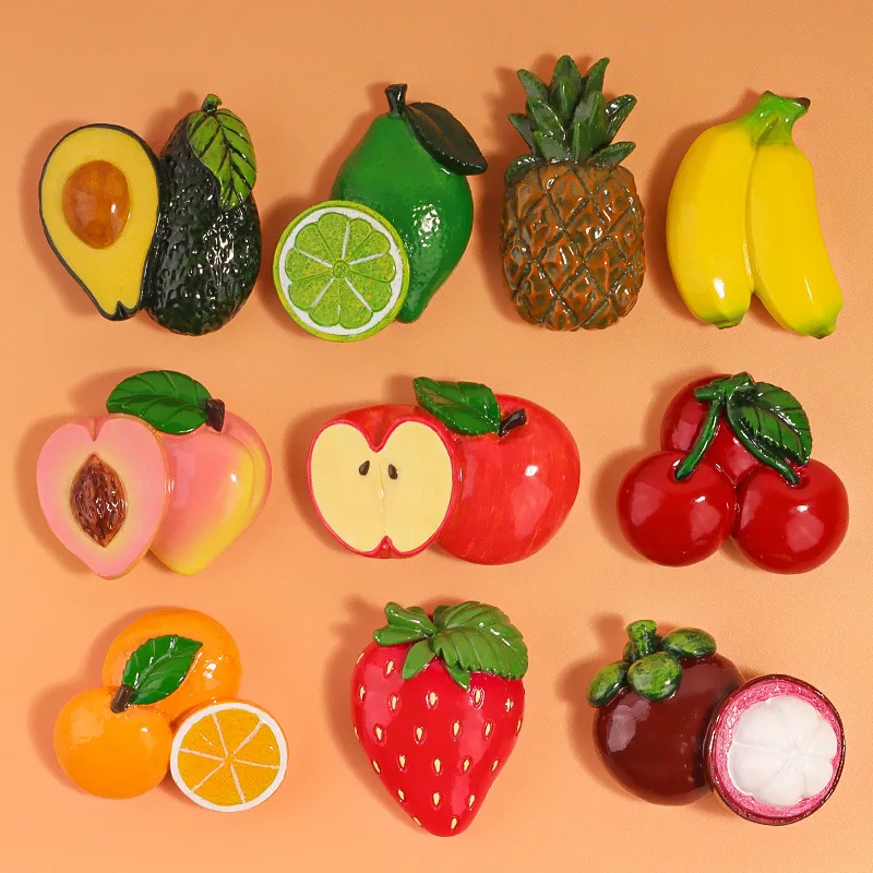 

Refrigerator sticker simulation fruit resin 3D creative decoration cute small fresh magnetic sticker accessories props
