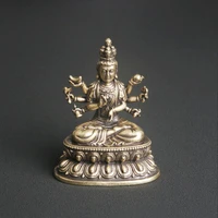 antique brass thousand handed guanyin buddha statue desktop decoration religious worship god statue handicraft decoration