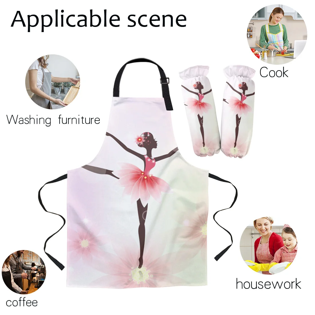 Фартуки для кухни с изображением балеток и цветов нагрудники домашняя уборка
