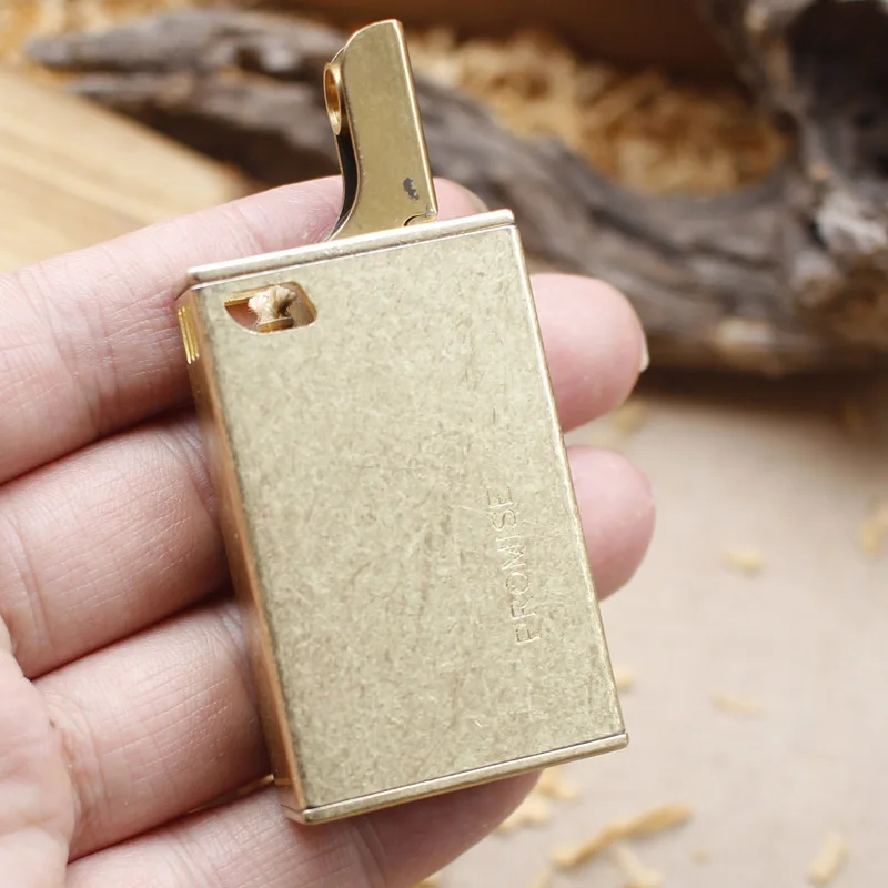 

Pure Copper Special-Shaped Trench Lighter Retro Ultrathin Personality Creative Windproof Old-Fashioned Automatic Ignition