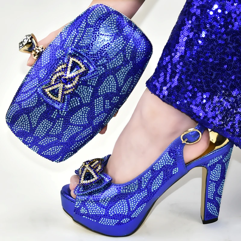 Новинка Модные свадебные туфли и сумочка в нигерийском стиле украшенные