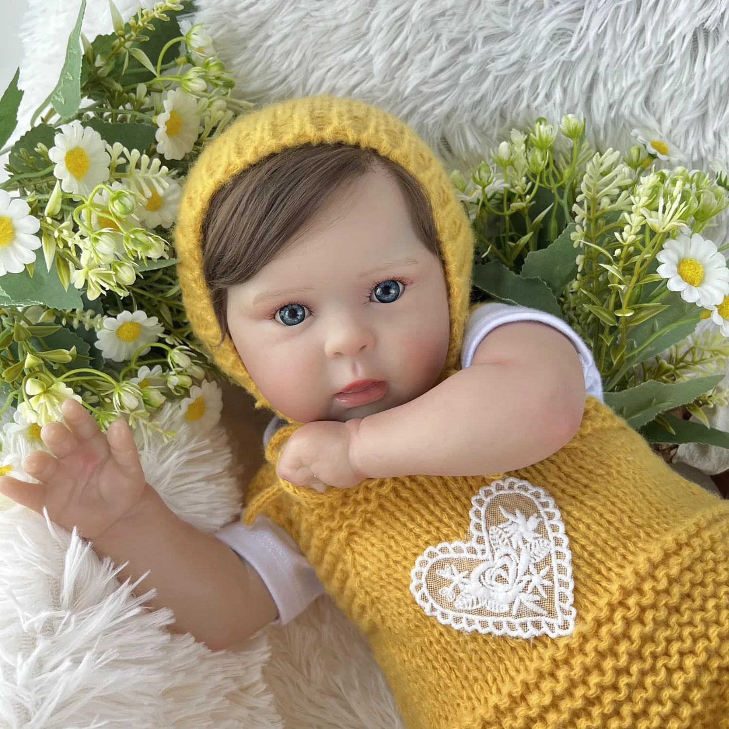 Кукла BZDOLL с тканевым телом, 50 см, милая кукла-реборн для девочек, реалистичная кукла ручной работы с 3D-кожей, кукла-принцесса, модный подарок на день рождения (art.: 3920dadcdff67) - 3920dadcdff67
