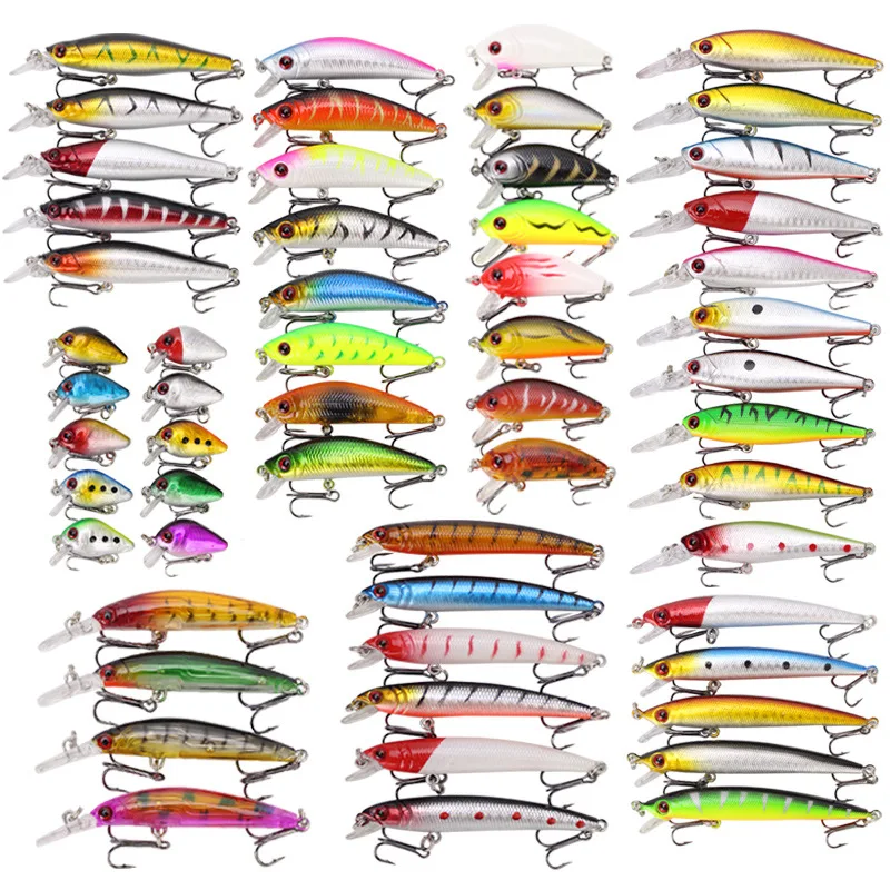 56 Lua bait sets Mino's hard bait mixed with warped sea bass bait fishing lure set  fishing tackle  lure