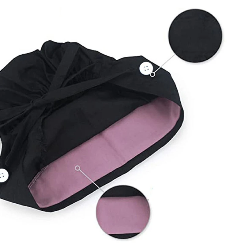 Хирургические шапочки с пуговицами для врачей и медсестер женщин мужчин пышный