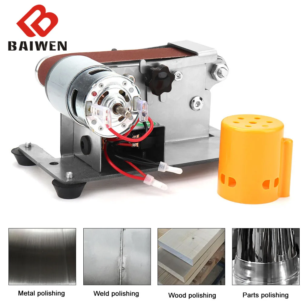 New Style DIY Polishing Grinding Machine 110V/220V Mini Electric Belt Sander Cutter Edges Sharpener Grinder with Grinding Wheel