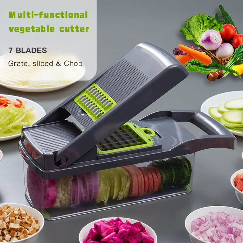 

Multifunctional vegetable slicer Jelly dicer Slicer Grater Vegetable slicer artifact Cucumber slicer Vegetable tool Kitchen tool