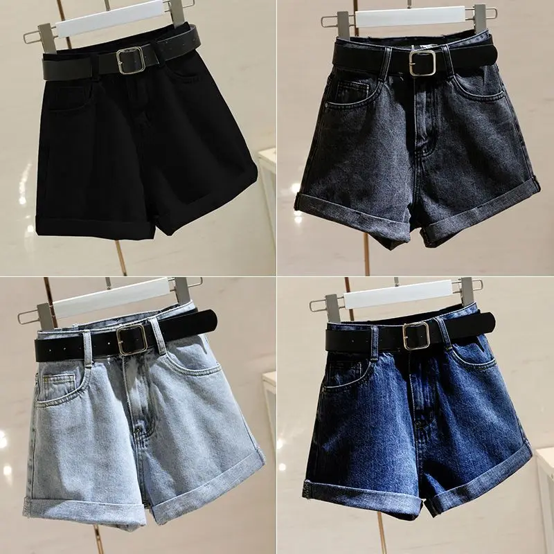 2023 Summer High-quality Shorts Casual High Waist Denim Shorts Loose Wide Leg A-line Hot Pants Korean Fashion Women Clothing