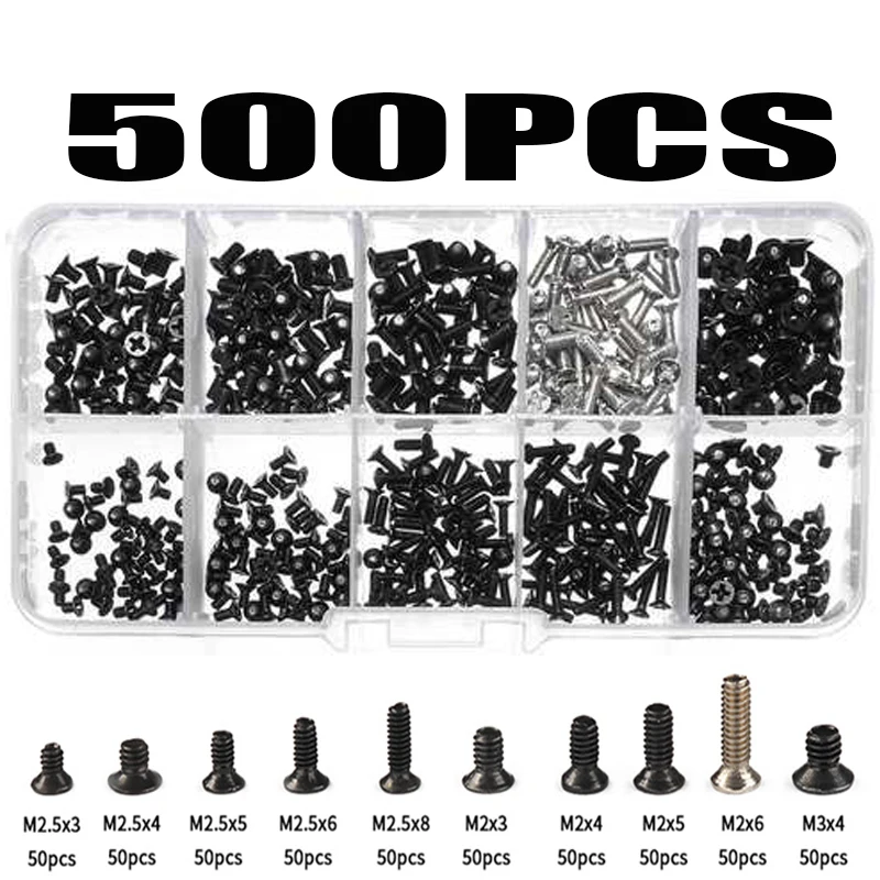 

500 шт., винтовые детали для ноутбука, ноутбука, компьютера